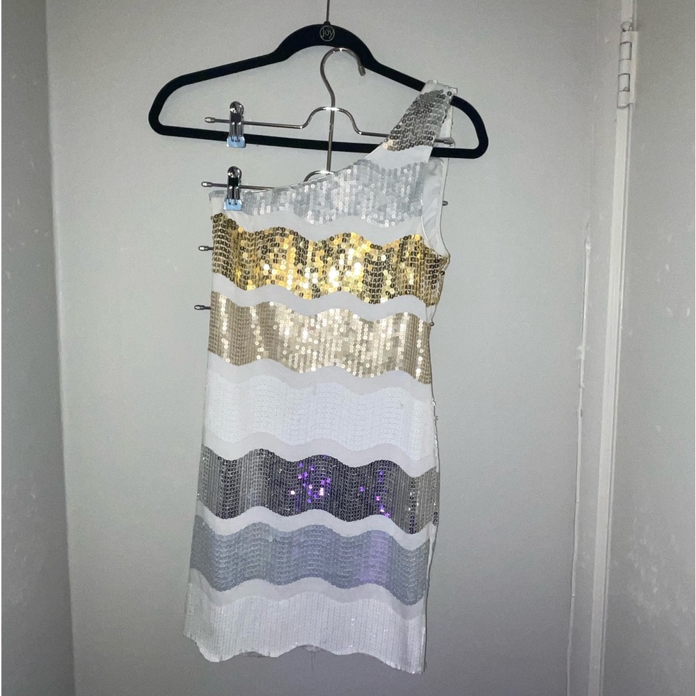 Arden B Sequin One Shoulder dress